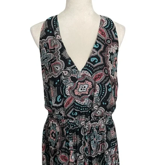 Ramy Brook Floral Savanna Print Maxi Silk Blend Halter Dress Women Size L - Picture 6 of 10